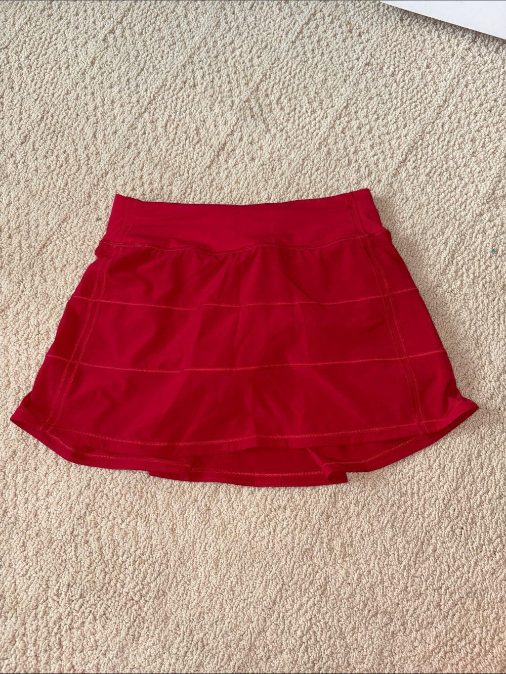 size 4 MR long lululemon red athletic skirt